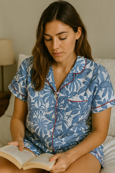 HOJARASCA AZUL Short Manga Corta