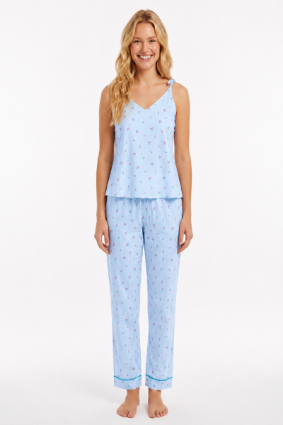 CHERRY AZUL Pantalón Tiras